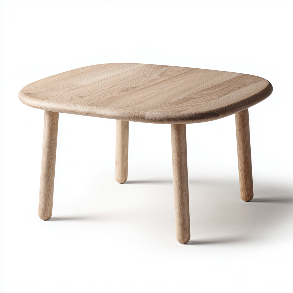 Table basse - bois massif - 70x65x45 cm - bois clair - design moderne-Villaaro