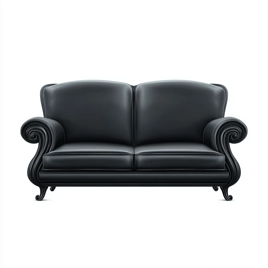 Canapé droit - cuir - 152x86x92 cm - noir - style classique-Villaaro