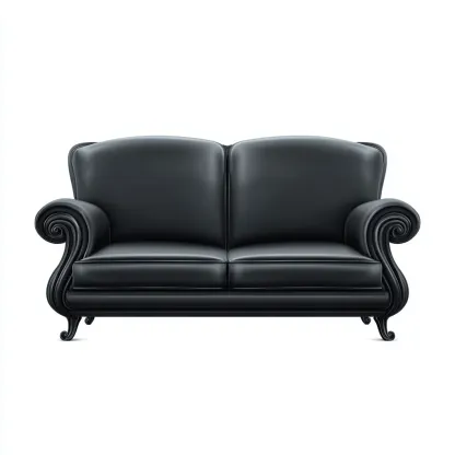 Canapé droit - cuir - 152x86x92 cm - noir - style classique-Villaaro