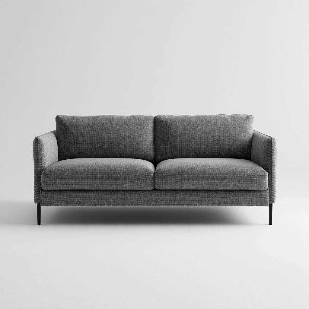 Canapé droit - tissu - 190x90x92 cm - gris - style moderne-Villaaro