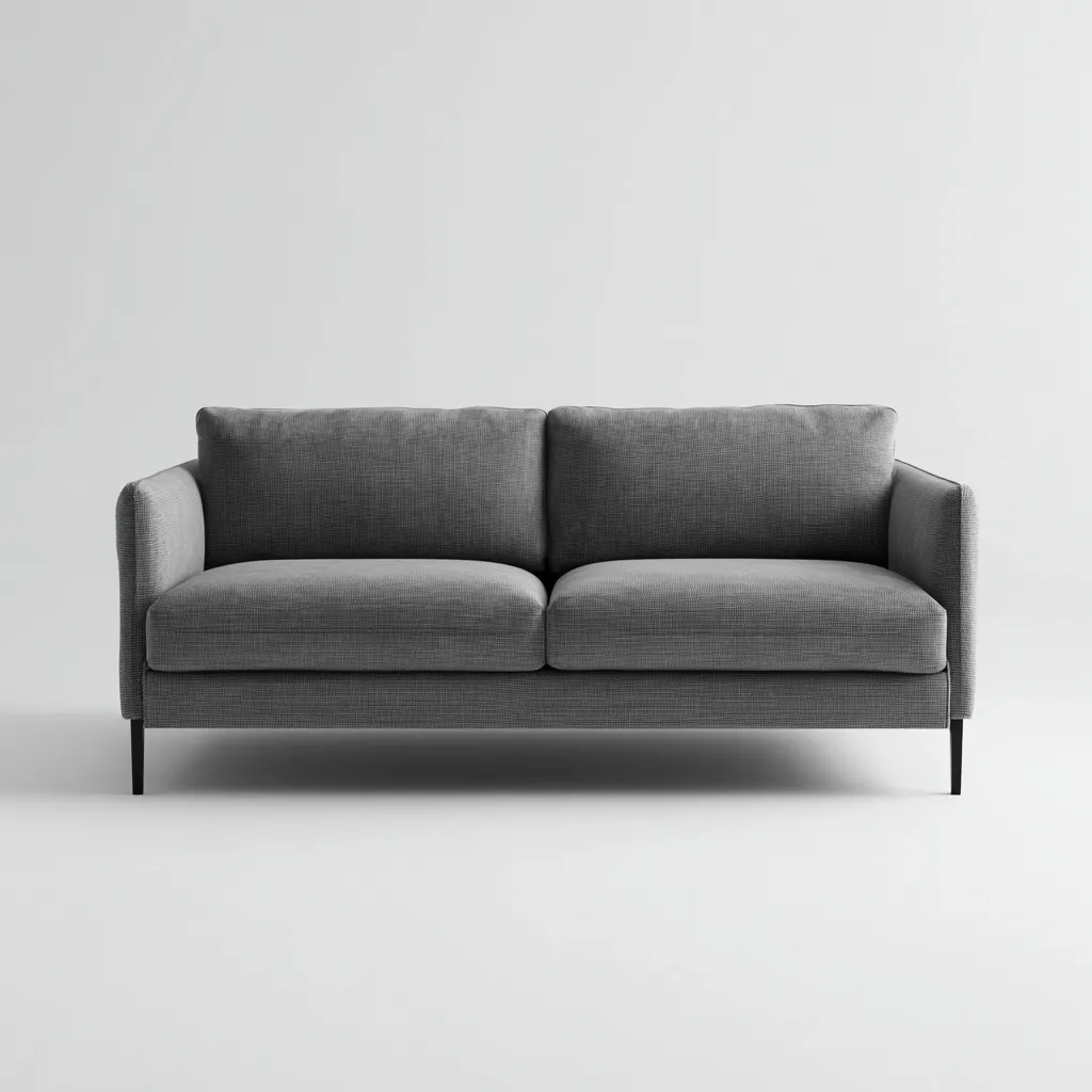 Canapé droit - tissu - 190x90x92 cm - gris - style moderne-Villaaro