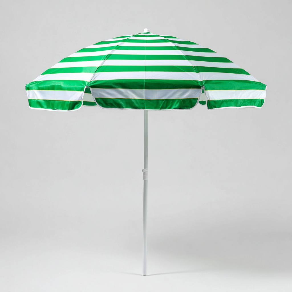 Parasol de jardin - polyester-métal - 200x200x190 cm - vert-blanc - style extérieur-Villaaro
