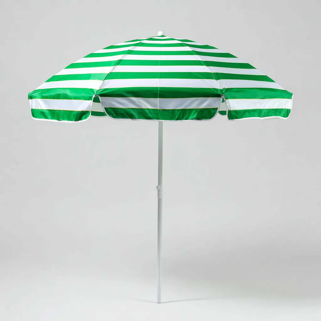 Parasol de jardin - polyester-métal - 200x200x190 cm - vert-blanc - style extérieur-Villaaro