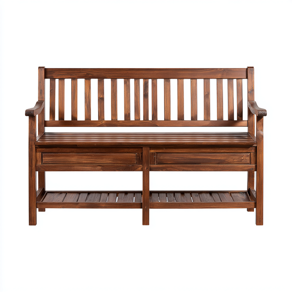 Banc de jardin - bois - 125x55x92 cm - brun - style traditionnel-Villaaro