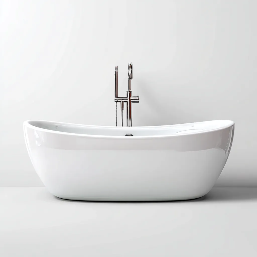 Baignoire - acrylique - 178x84x63 cm - blanc - style moderne-Villaaro