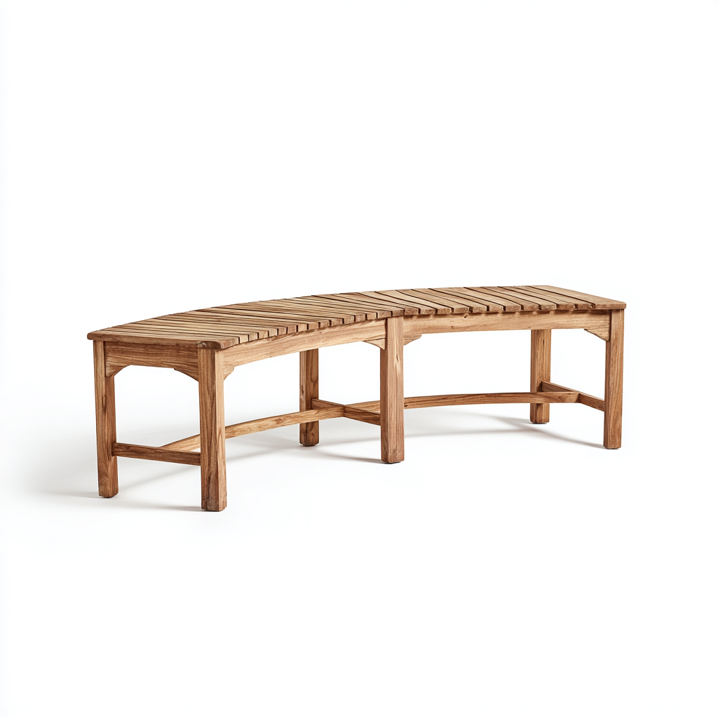 Banc de jardin - bois massif - 160x45x48 cm - bois naturel - style contemporain-Villaaro
