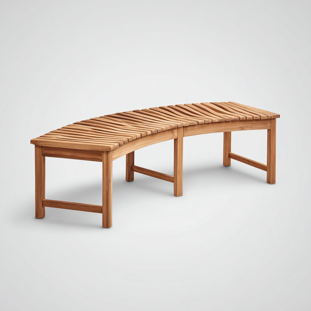 Banc de jardin - bois massif - 158x44x47 cm - bois naturel - style contemporain-Villaaro