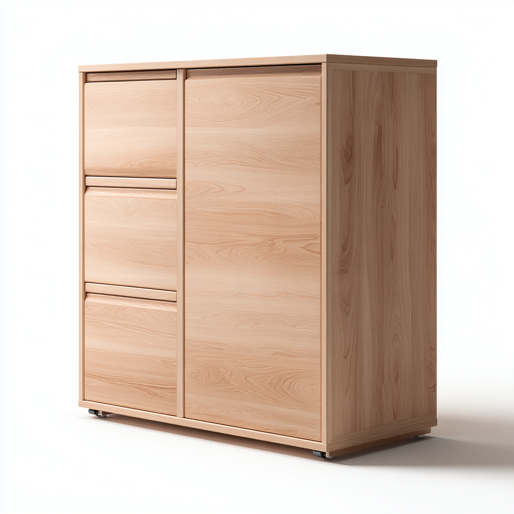 Meuble à chaussures - bois - 79x37x108 cm - bois naturel - design moderne-Villaaro