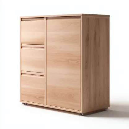 Meuble à chaussures - bois - 79x37x108 cm - bois naturel - design moderne-Villaaro