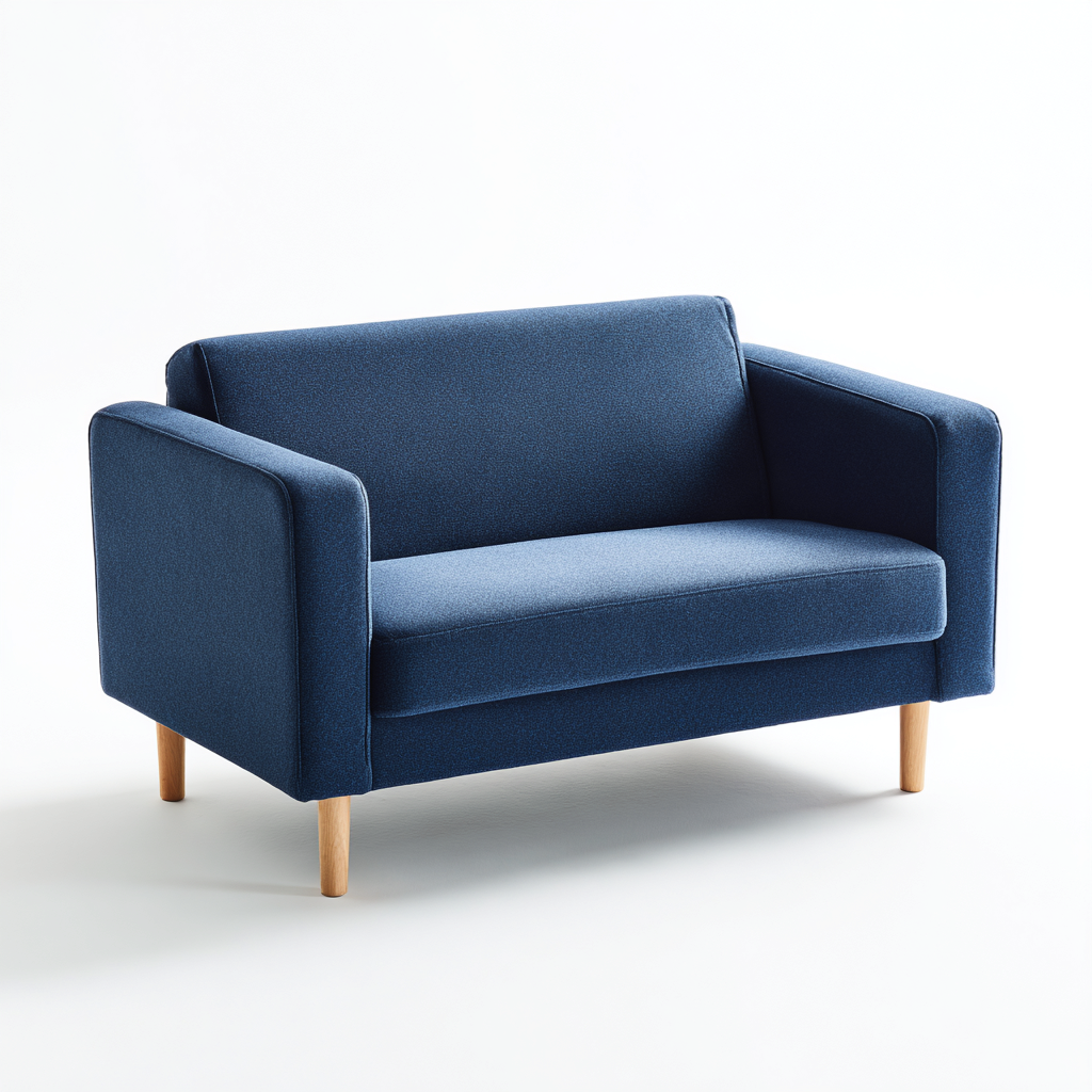 Canapé droit - tissu - 142x78x84 cm - bleu - style moderne-Villaaro