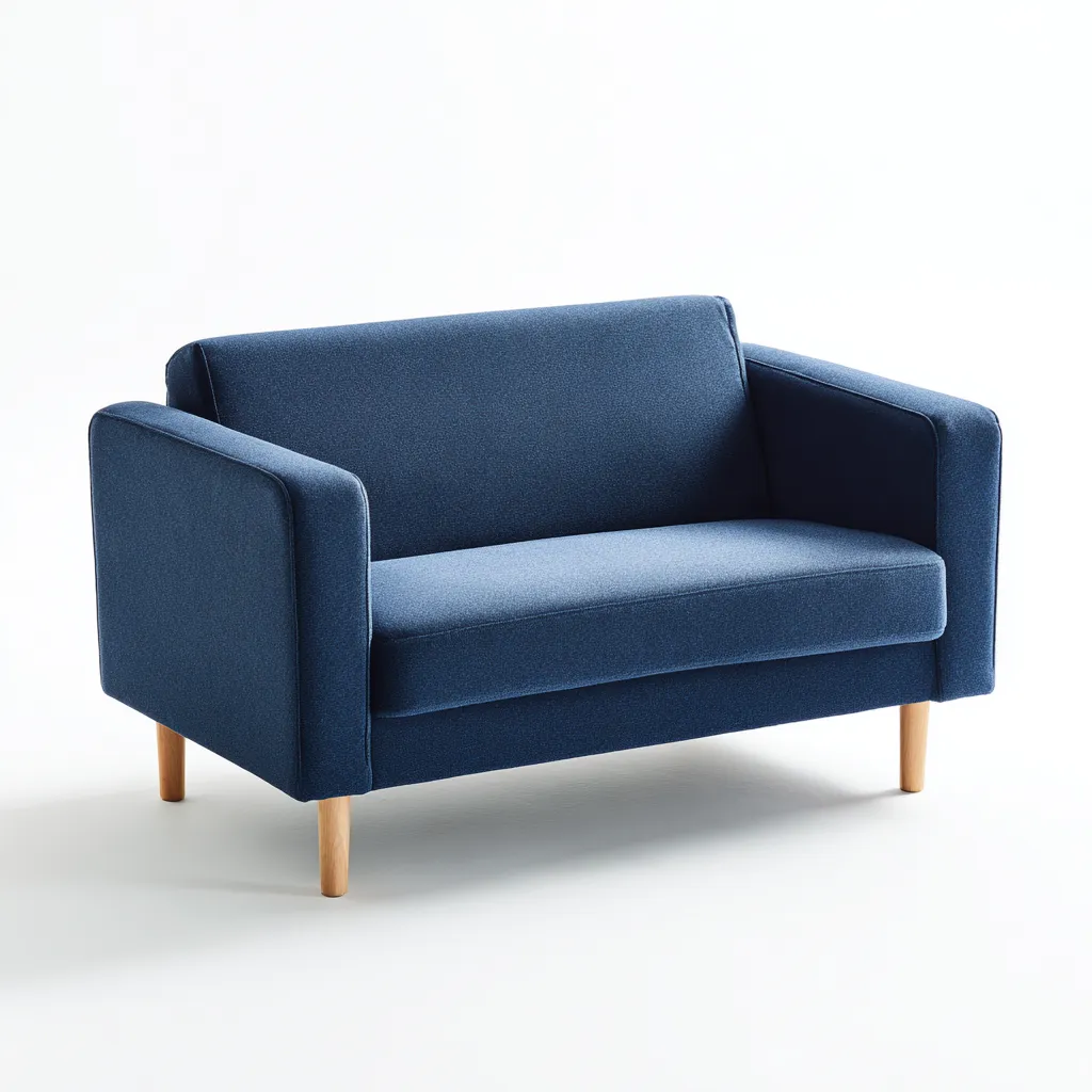 Canapé droit - tissu - 142x78x84 cm - bleu - style moderne-Villaaro