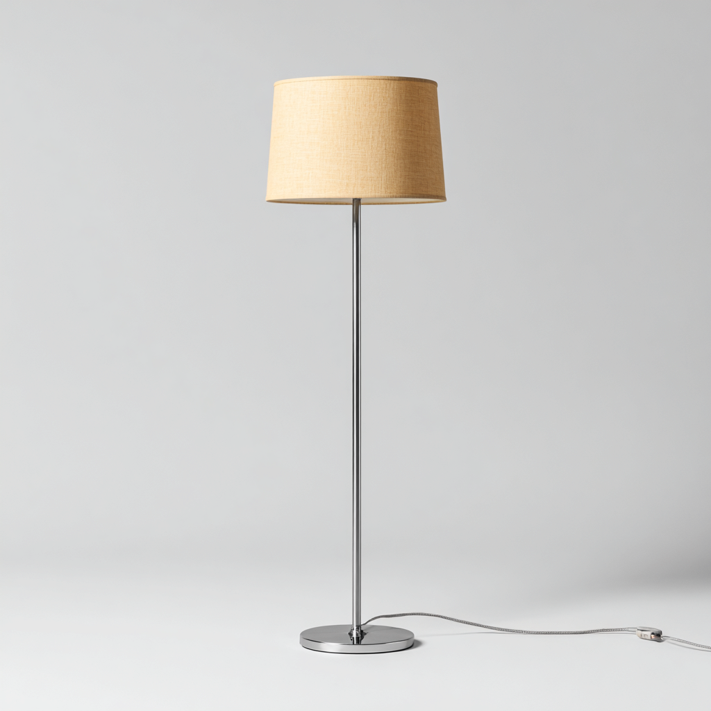 Lampadaire - métal-tissu - 36x36x158 cm - beige - style moderne-Villaaro