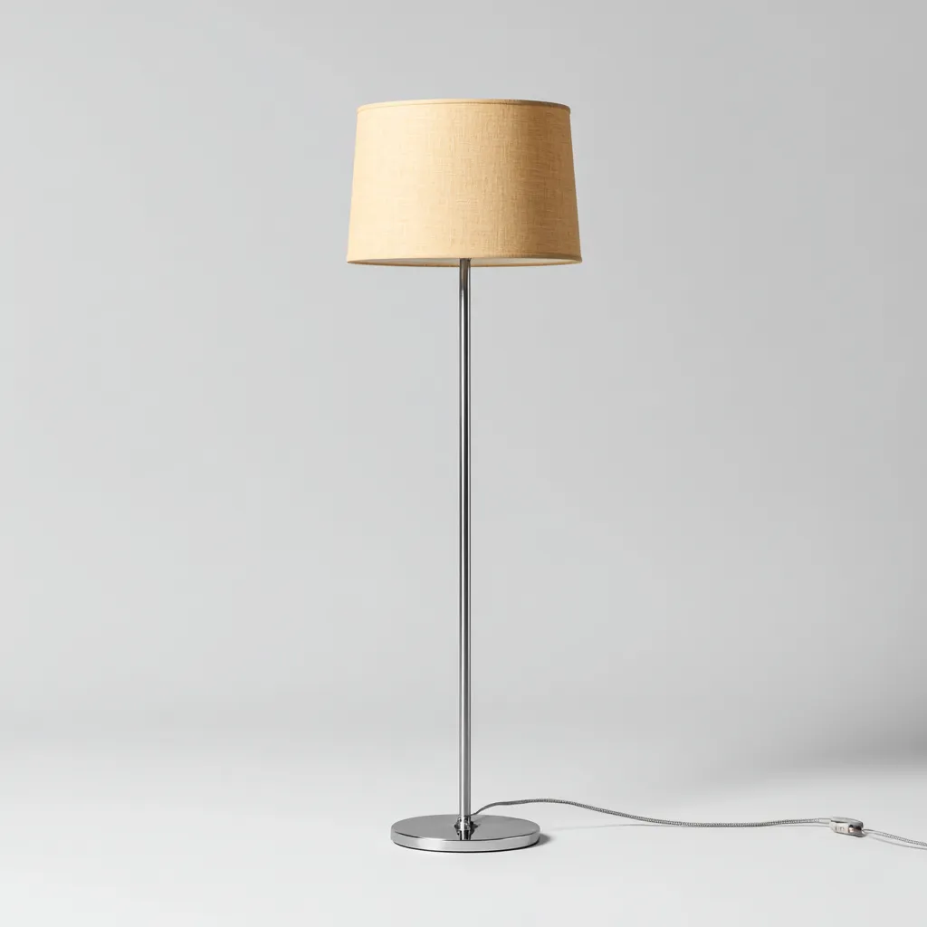 Lampadaire - métal-tissu - 36x36x158 cm - beige - style moderne-Villaaro