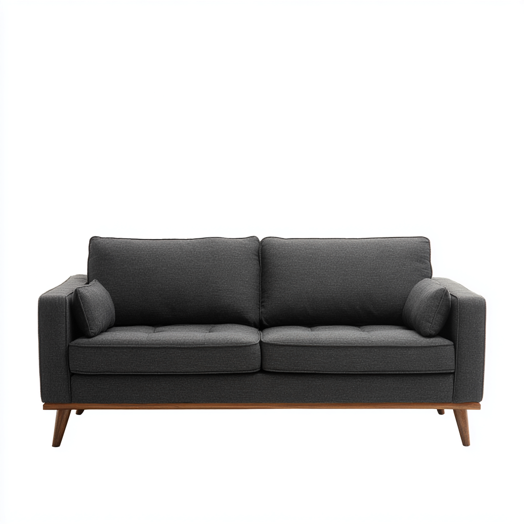 Canapé droit - tissu - 186x92x94 cm - gris - style moderne-Villaaro