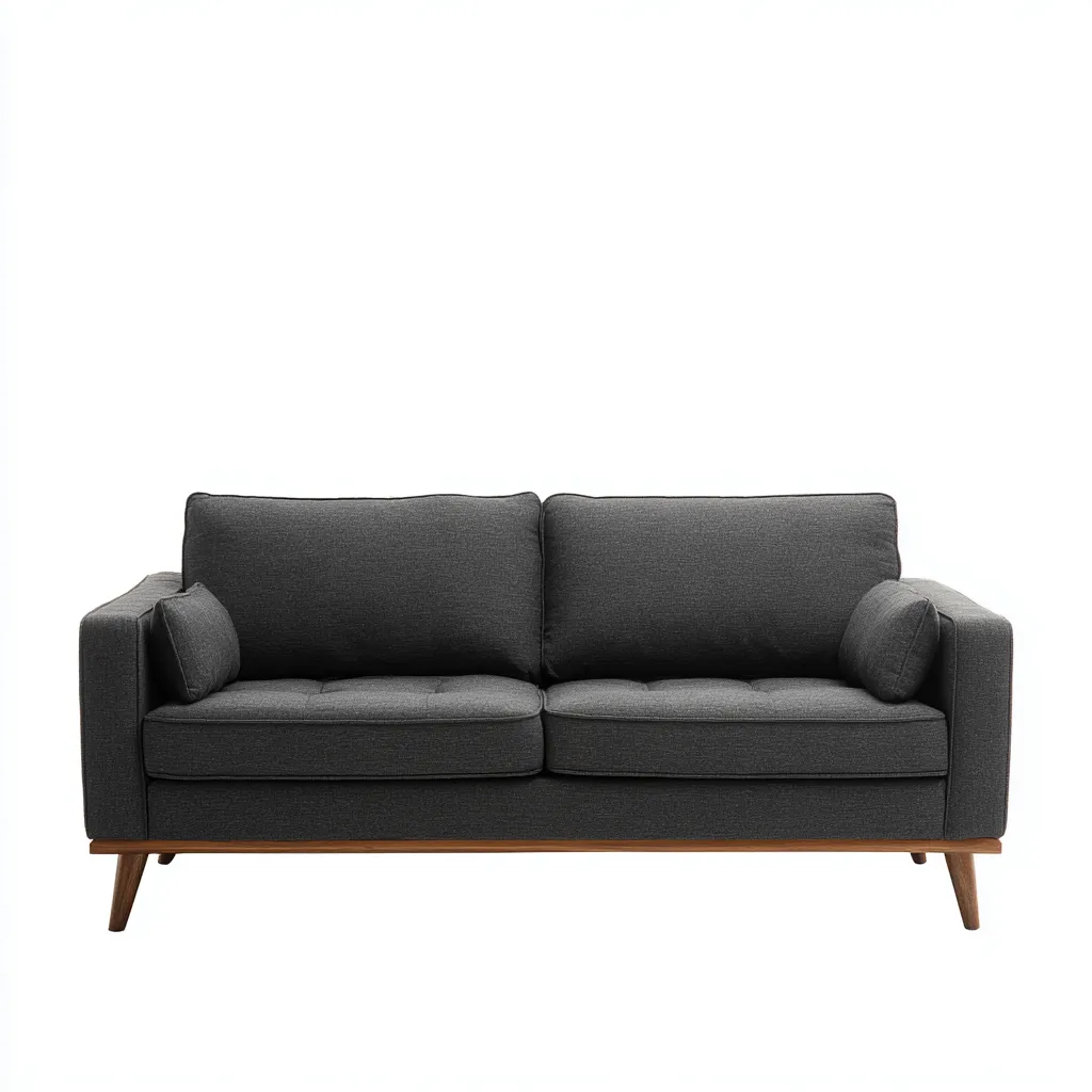 Canapé droit - tissu - 186x92x94 cm - gris - style moderne-Villaaro