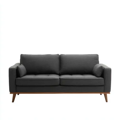 Canapé droit - tissu - 186x92x94 cm - gris - style moderne-Villaaro