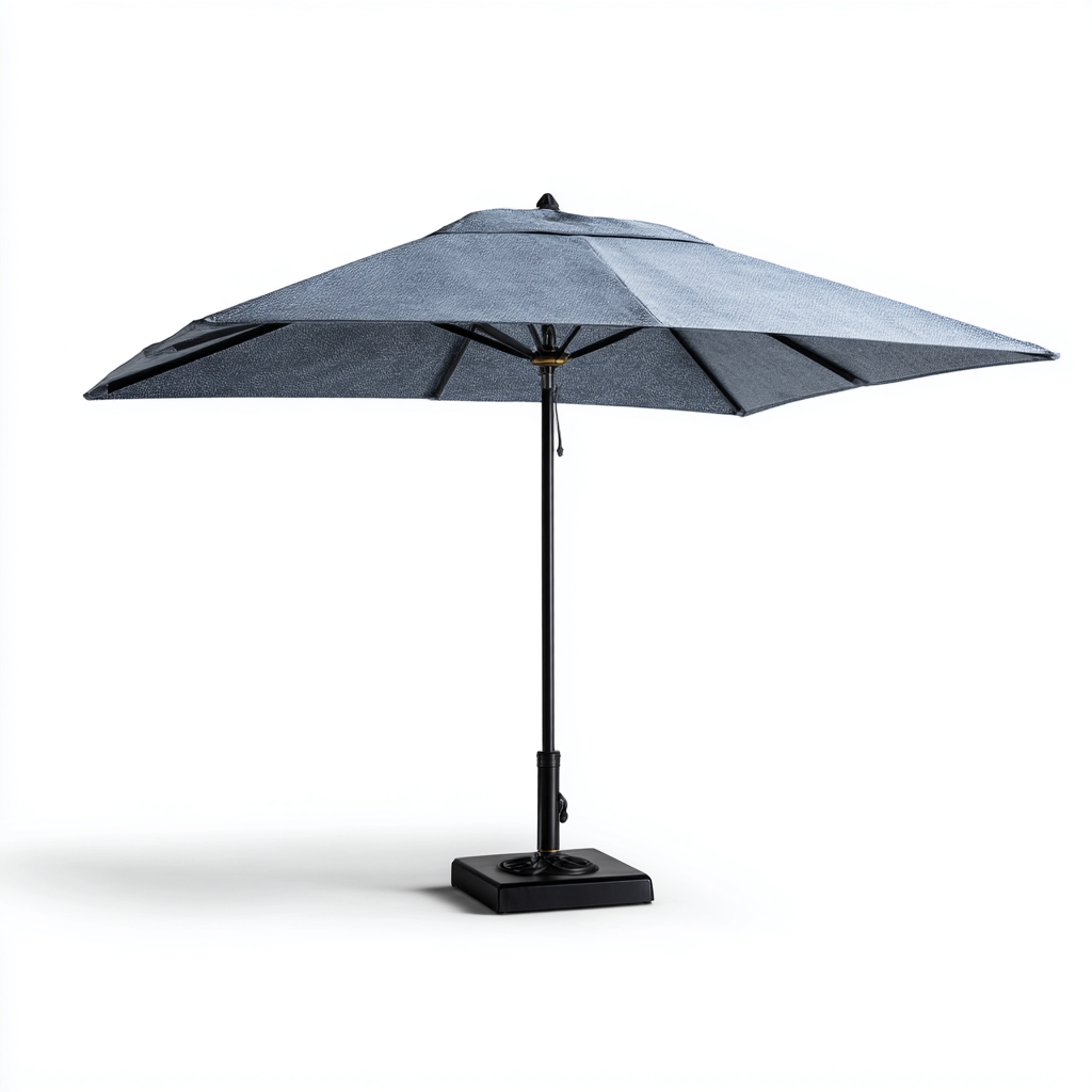 Parasol de jardin - polyester-métal - 280x280x240 cm - bleu-gris - style extérieur-Villaaro