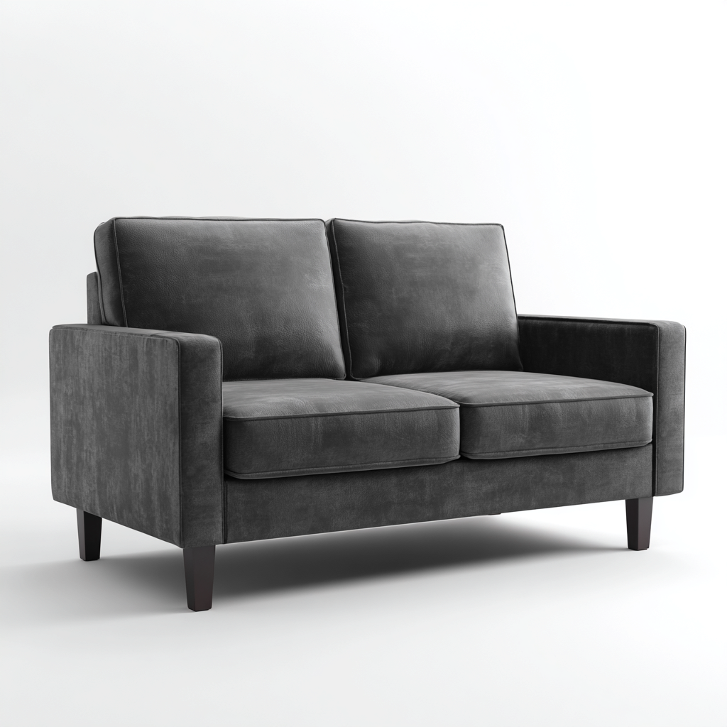 Canapé droit - tissu - 168x92x95 cm - gris - style moderne-Villaaro