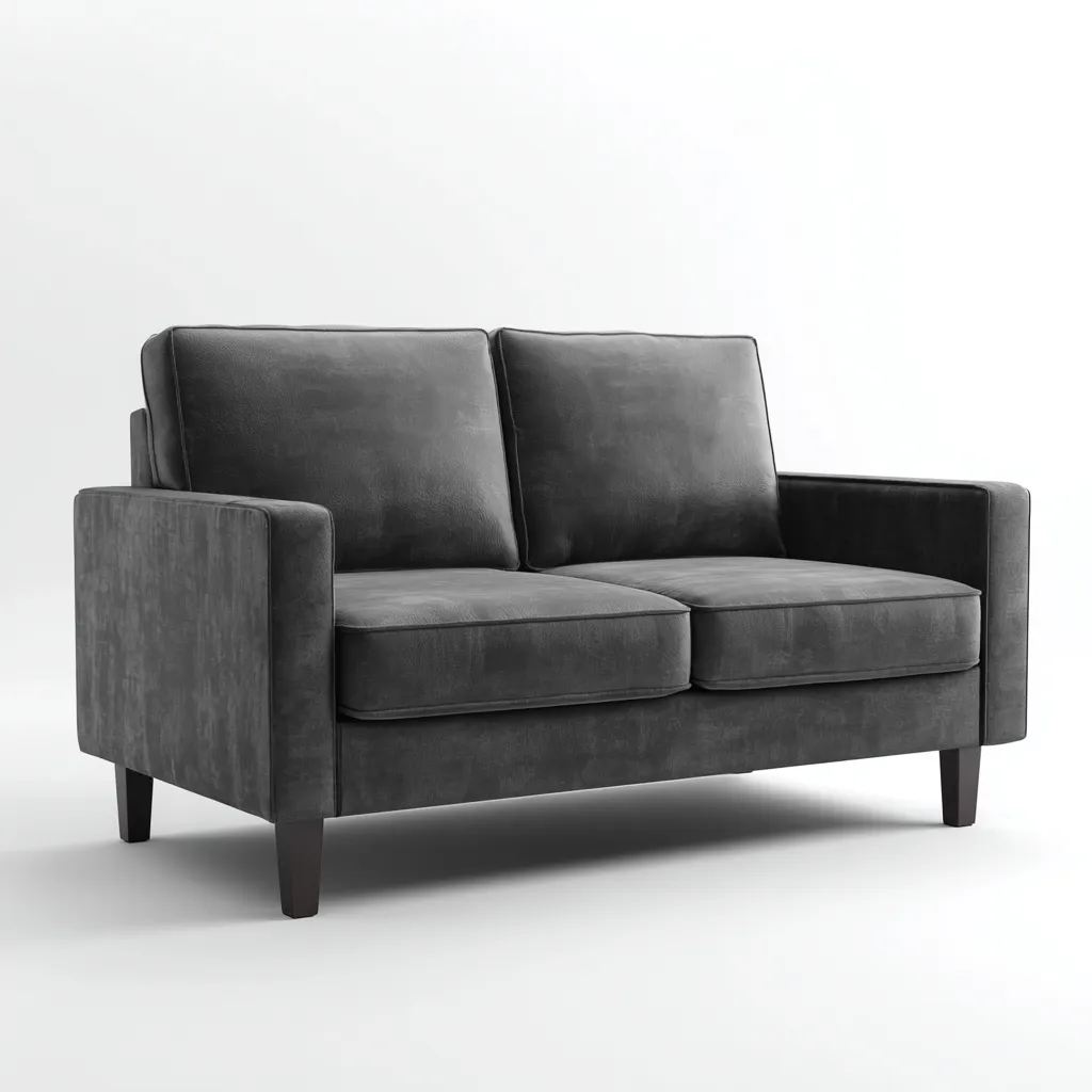 Canapé droit - tissu - 168x92x95 cm - gris - style moderne-Villaaro