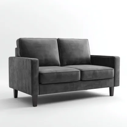 Canapé droit - tissu - 168x92x95 cm - gris - style moderne-Villaaro