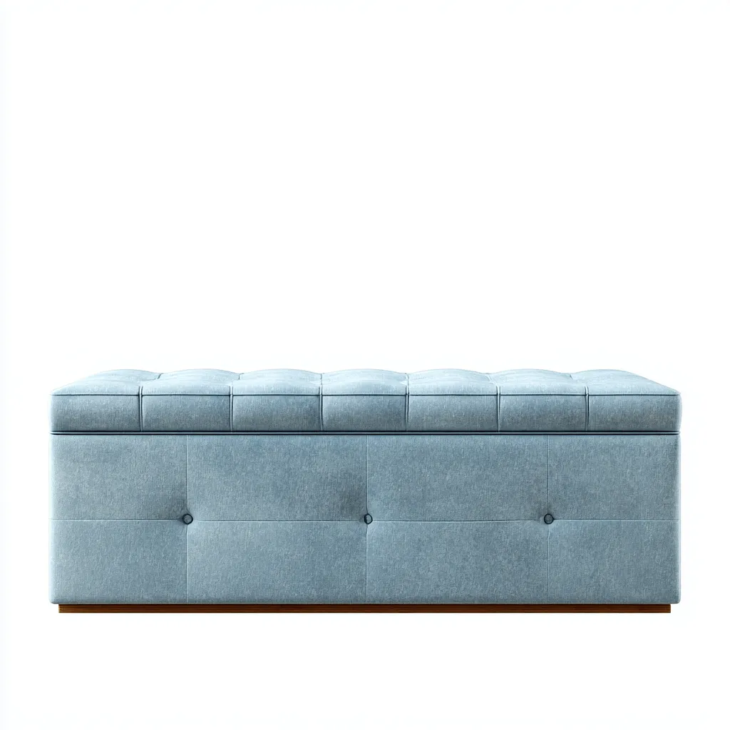 Banc d'entrée - velours - bois - 124x44x47 cm - bleu clair - design contemporain-Villaaro