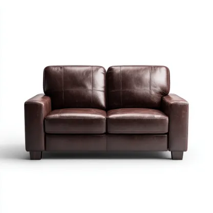 Canapé droit - cuir - 162x88x94 cm - marron - style moderne-Villaaro