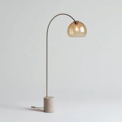 Lampadaire - métal-terrazzo-verre - 38x20x168 cm - ambre-beige-argent - style moderne-Villaaro