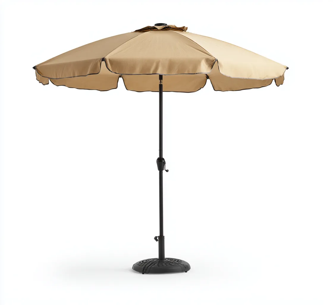 Parasol de jardin - métal-tissu - 250x250x235 cm - beige - ouverture à manivelle-Villaaro