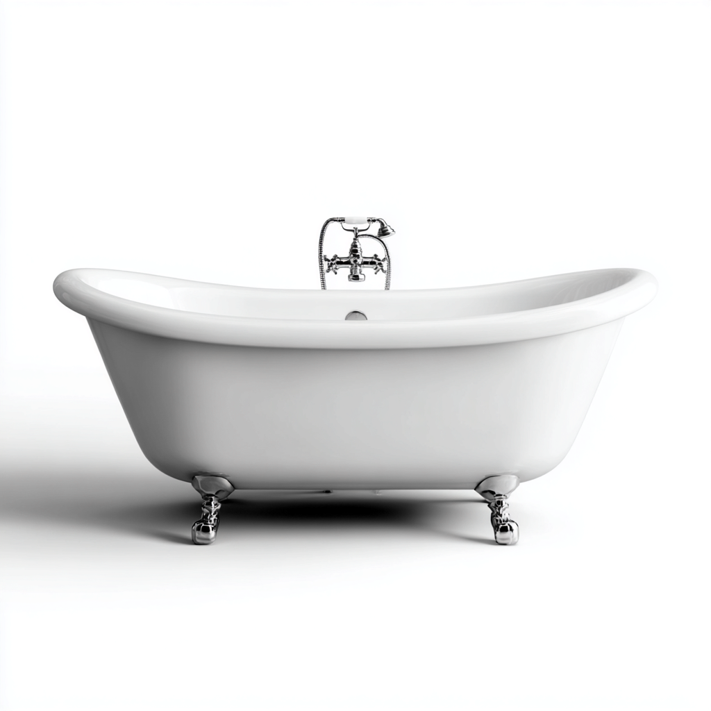 Baignoire - fonte-acrylique - 169x74x77 cm - blanc - style classique-Villaaro