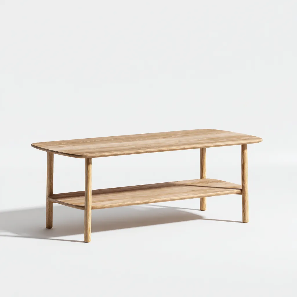 Table basse - bois - 110x45x42 cm - bois naturel - style scandinave-Villaaro