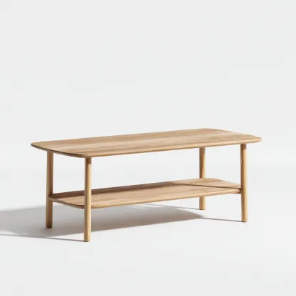Table basse - bois - 110x45x42 cm - bois naturel - style scandinave-Villaaro