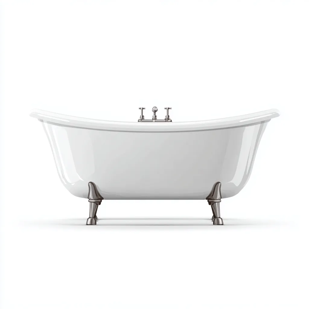 Baignoire - fonte-acrylique - 171x75x76 cm - blanc - style classique-Villaaro