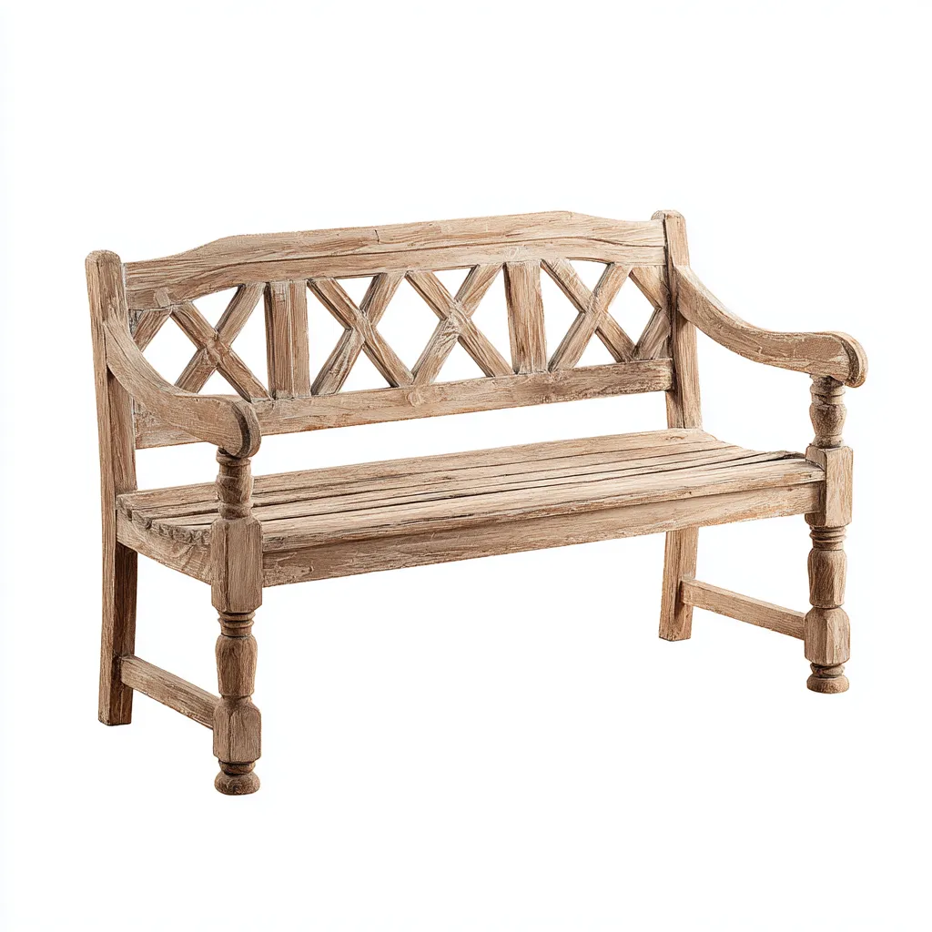 Banc de jardin - bois massif - 124x50x86 cm - bois naturel - style vintage-Villaaro