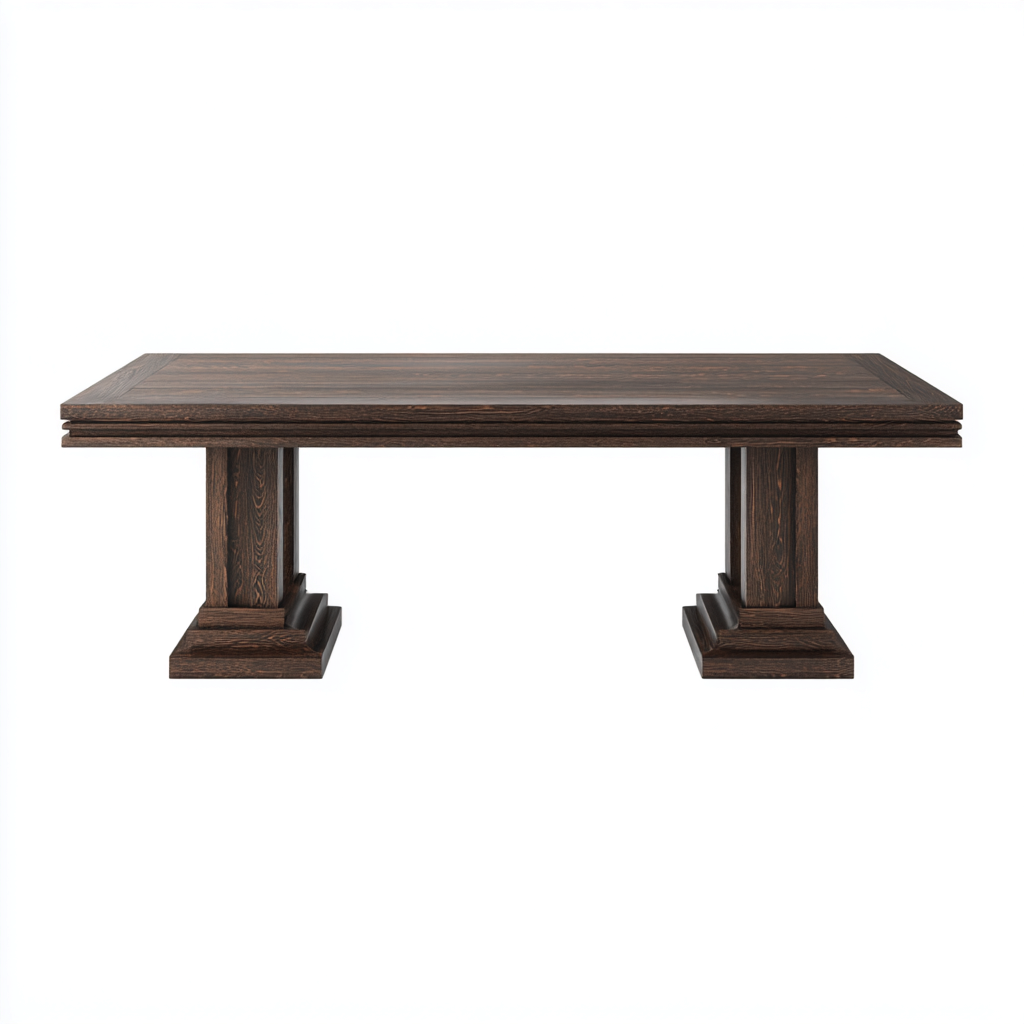 Table à manger - bois - 200x100x77 cm - brun foncé - design classique-Villaaro