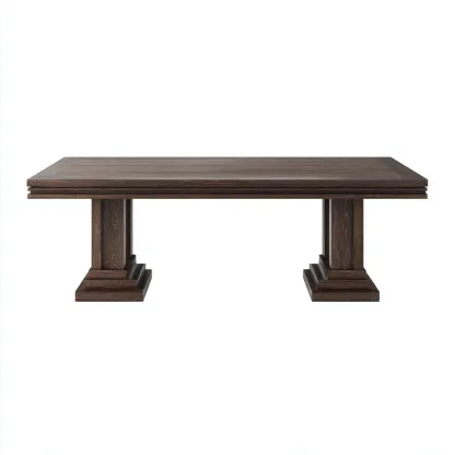 Table à manger - bois - 200x100x77 cm - brun foncé - design classique-Villaaro