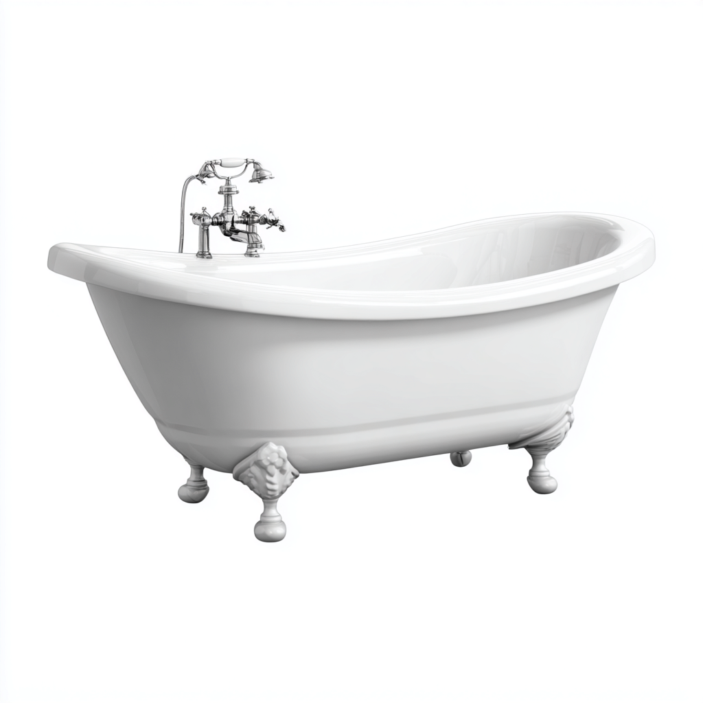 Baignoire - fonte-acrylique - 168x73x78 cm - blanc - style classique-Villaaro