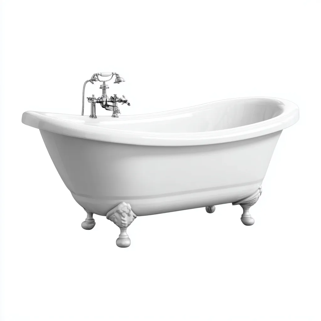 Baignoire - fonte-acrylique - 168x73x78 cm - blanc - style classique-Villaaro