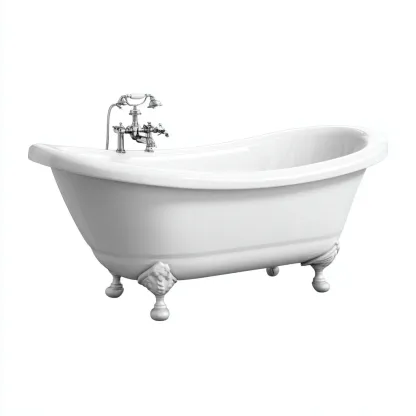 Baignoire - fonte-acrylique - 168x73x78 cm - blanc - style classique-Villaaro