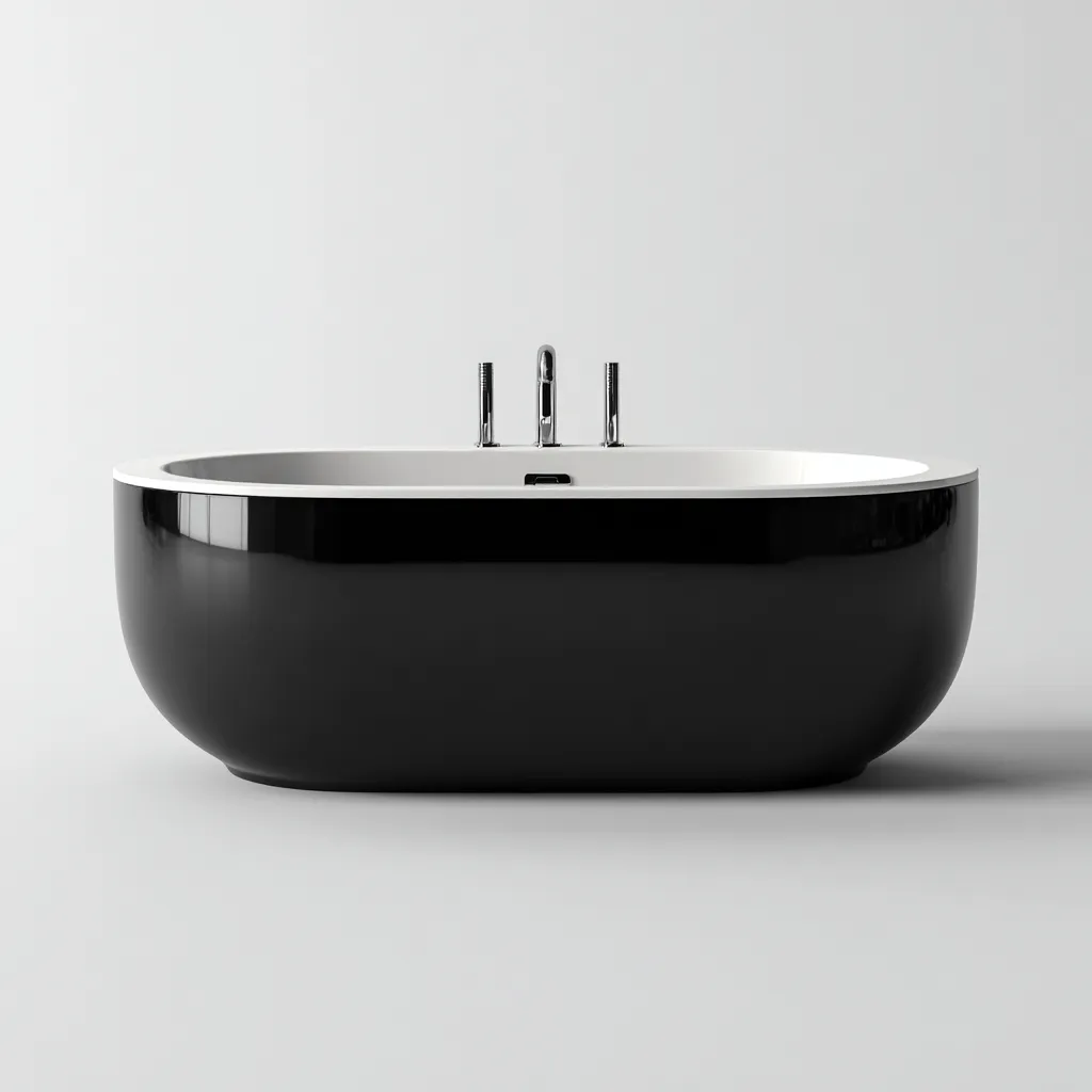 Baignoire - acrylique - 170x80x60 cm - noir-blanc - style moderne-Villaaro