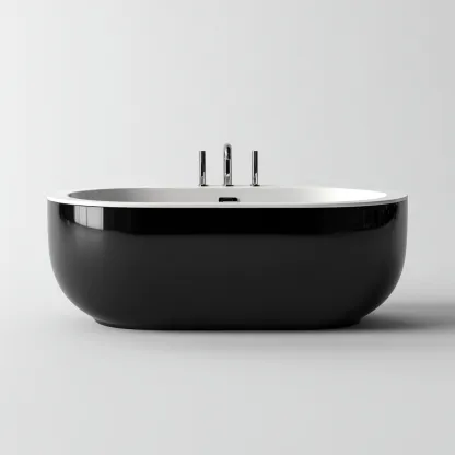 Baignoire - acrylique - 170x80x60 cm - noir-blanc - style moderne-Villaaro