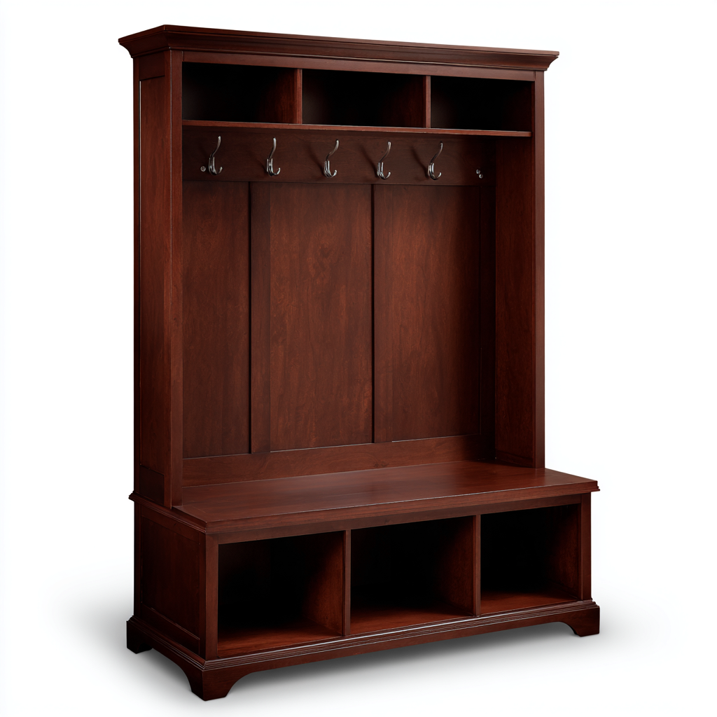 Porte manteau - bois - 120x45x180 cm - brun foncé - style classique-Villaaro