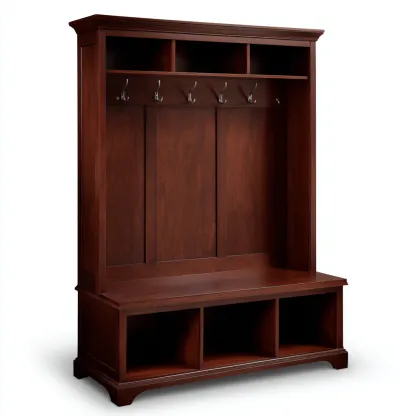 Porte manteau - bois - 120x45x180 cm - brun foncé - style classique-Villaaro