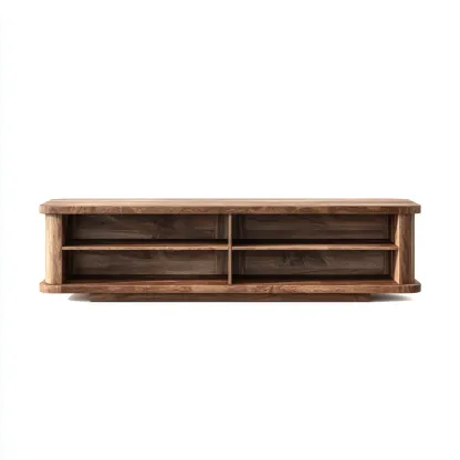 Meuble TV - bois - 190x40x55 cm - brun - style contemporain-Villaaro