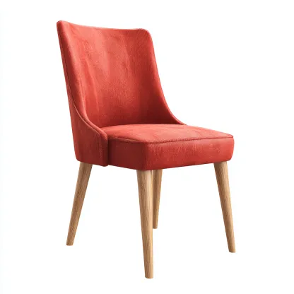 Chaise de salle à manger - tissu-bois - 46x50x88 cm - rouge - style contemporain-Villaaro