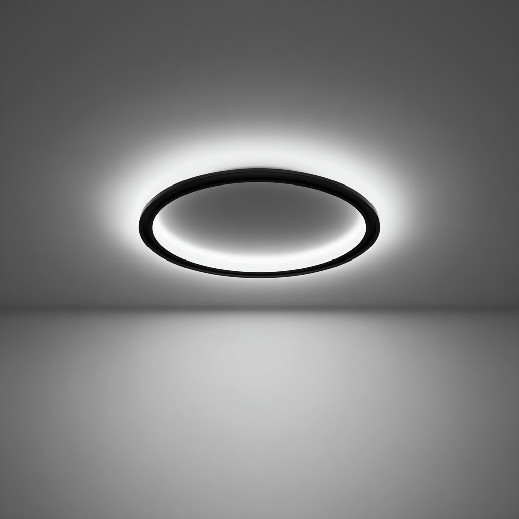 Lampada da soffitto in metallo e acrilico 50x50x8 cm Nero-Bianco per ambiente interno - design moderno-Padovae