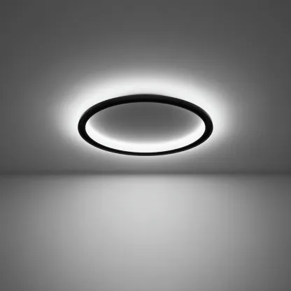 Lampada da soffitto in metallo e acrilico 50x50x8 cm Nero-Bianco per ambiente interno - design moderno-Padovae