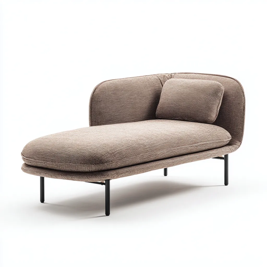 Chaise longue tessuto 170x66 cm - marrone - stile moderno-Padovae