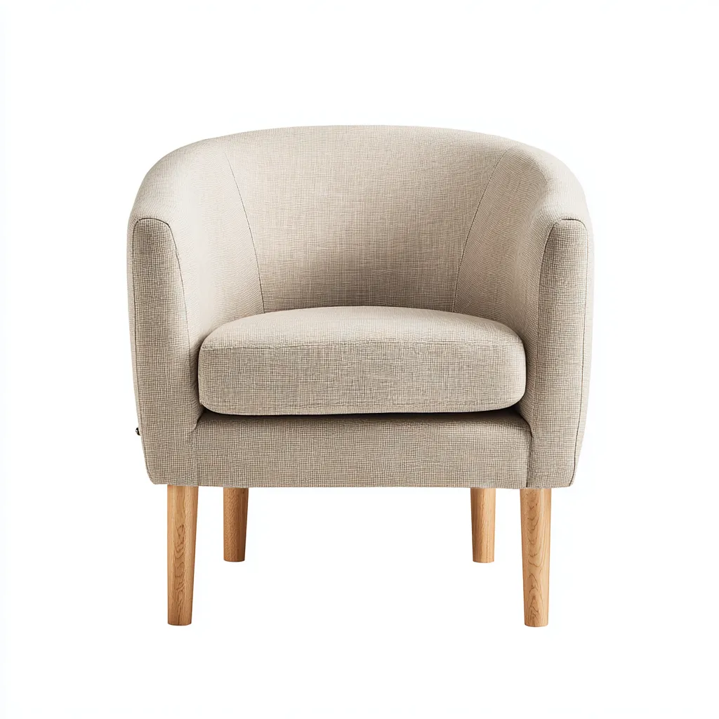 Poltrona imbottita in tessuto 70x68x76 cm beige - design contemporaneo - per soggiorno-Padovae