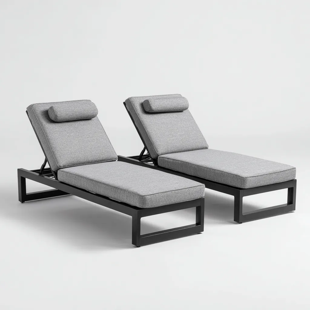 Lettini Da Sole Reclinabili 190×65×95 Cm – Grigio-Nero – Adeguati Per Giardino – Design Moderno-Padovae