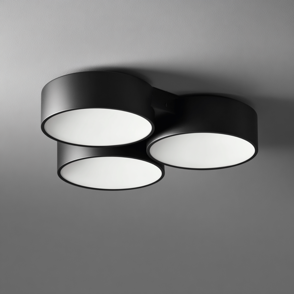 Lampada da soffitto metallo-acrilico 48x48x12 cm - nero-bianco - design moderno-Padovae